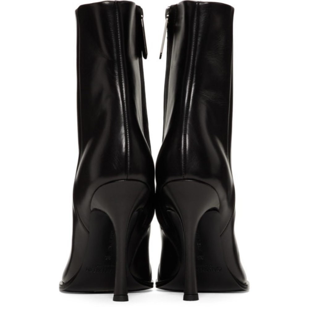 CALVIN KLEIN 205W39NYC Wilamiona Metal-Trimmed Leather Ankle Boot - Picture 3 of 12